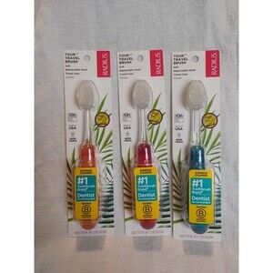 Radius Tour Travel Toothbrushes Lot Of 3 Replaceable Head Folding Travel Case